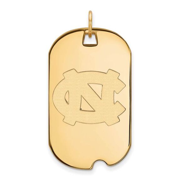 10k Yellow Gold North Carolina Large Dog Tag Pendant